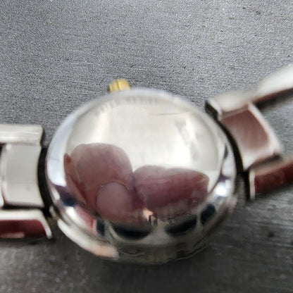 Bulova Watch Women 22mm MOP Dial Two Tone Round 98T80 Bangle New Battery9