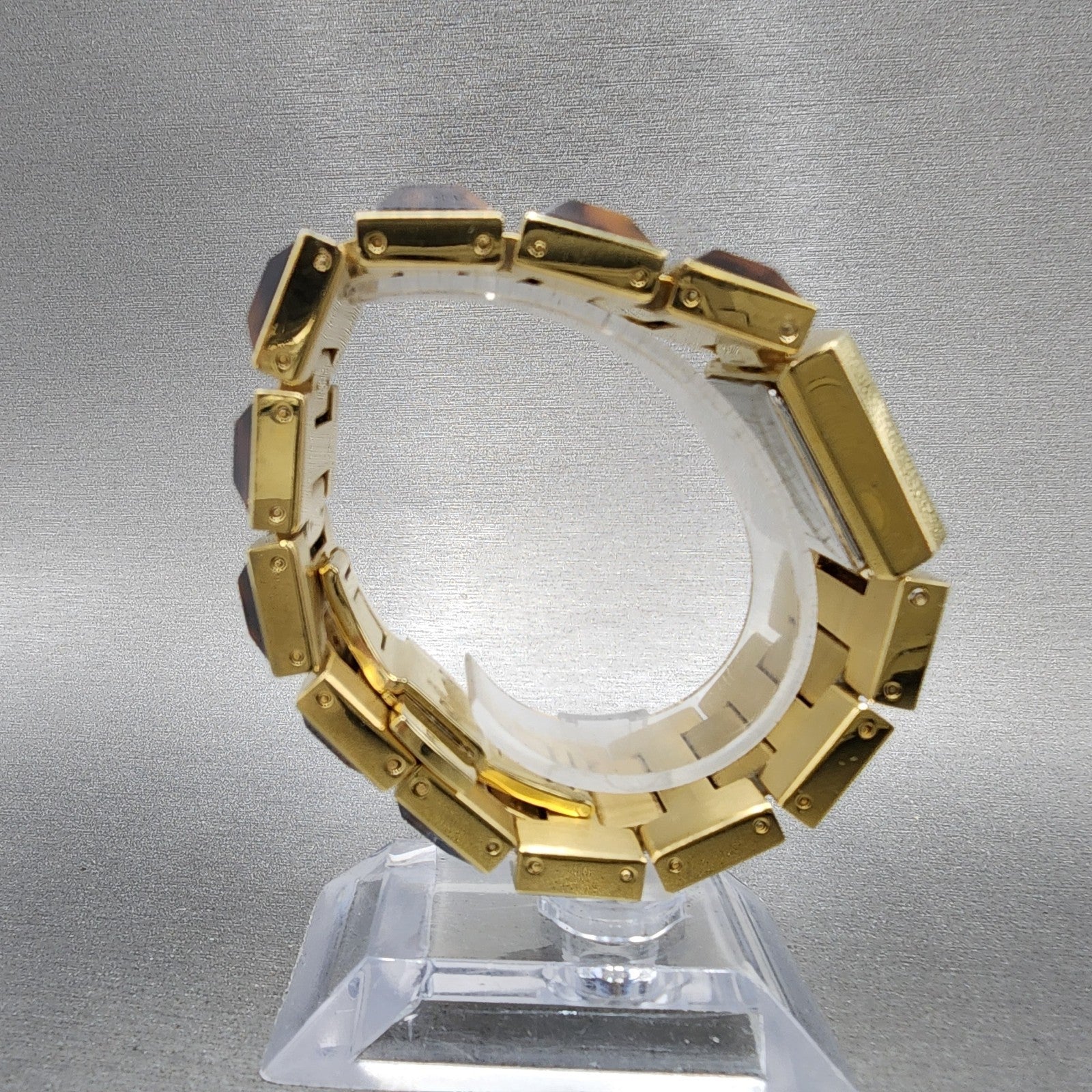 Michael kors Watch Women 25mm Brown Dial Gold Tone Rectangle MK4250 New Batt7