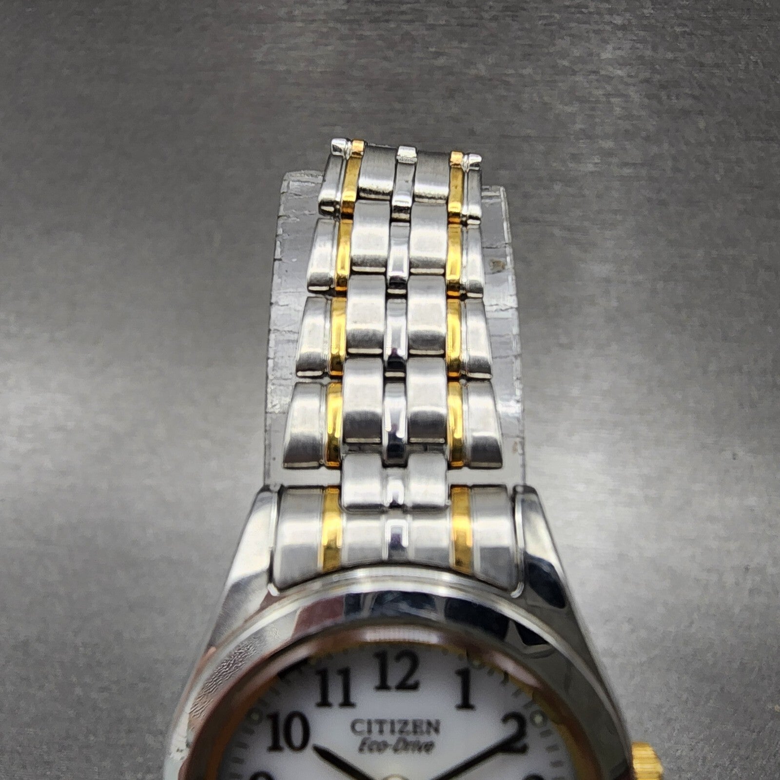 Citizen EcoDrive Watch Women 24mm White Dial Two Tone E030L20484 Runs4
