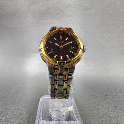 Citizen Watch Women 25mm Blue Dial Two Tone Date Round 1012K15036 New Battery5