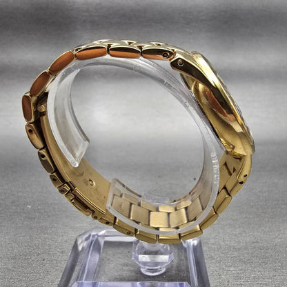 Skagen Watch Women 34mm Champagne Dial Gold Tone Daydate Round 344LGXG New Batt8