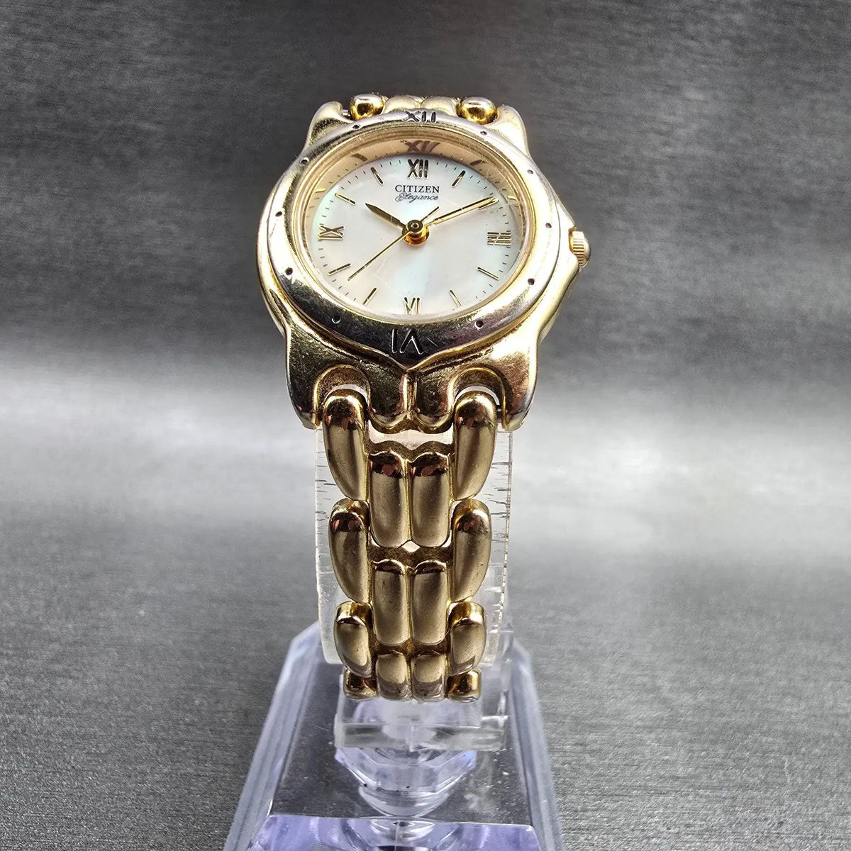 Citizen Elegance Watch Women 23mm MOP Dial Gold Round 5930-F91342 New Battery 785