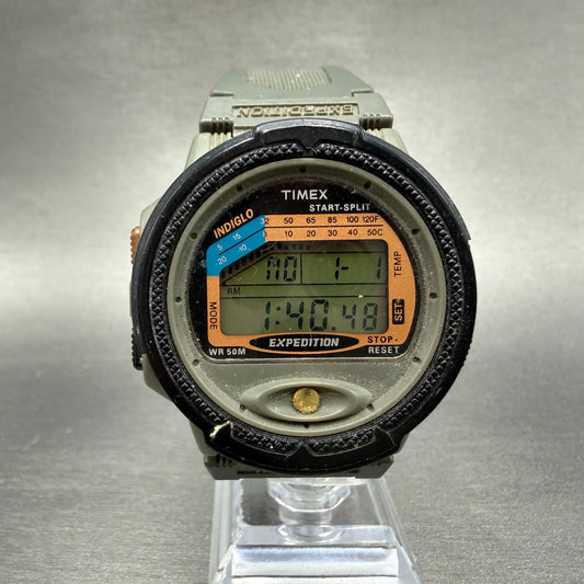 Timex Expedition Watch Men 44mm Digital Green Tone Alarm Chrono New Battery VTG0