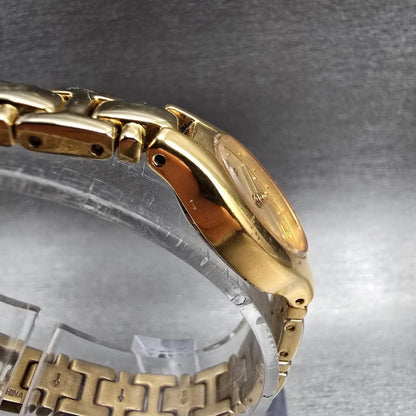 Seiko Watch Women 17mm Gold Dial Gold Tone Oval 1N01-0CS0 New Battery Vintage3