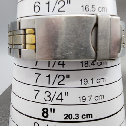 Seiko Tank Watch Men 26mm Champagne Dial Two Tone V701-5e40 New Battery
