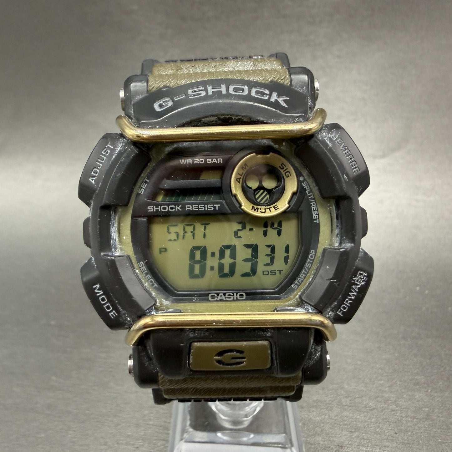 Casio G-Shock GD-400 Watch Men 48mm Digital Black Green Alarm Chrono New Battery0
