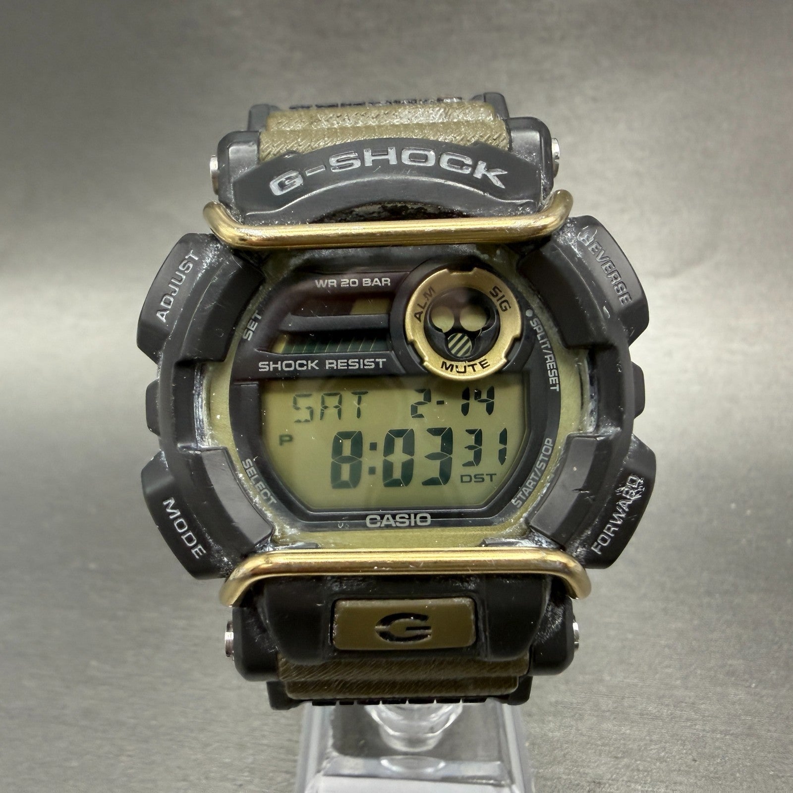 Casio G-Shock GD-400 Watch Men 48mm Digital Black Green Alarm Chrono New Battery0