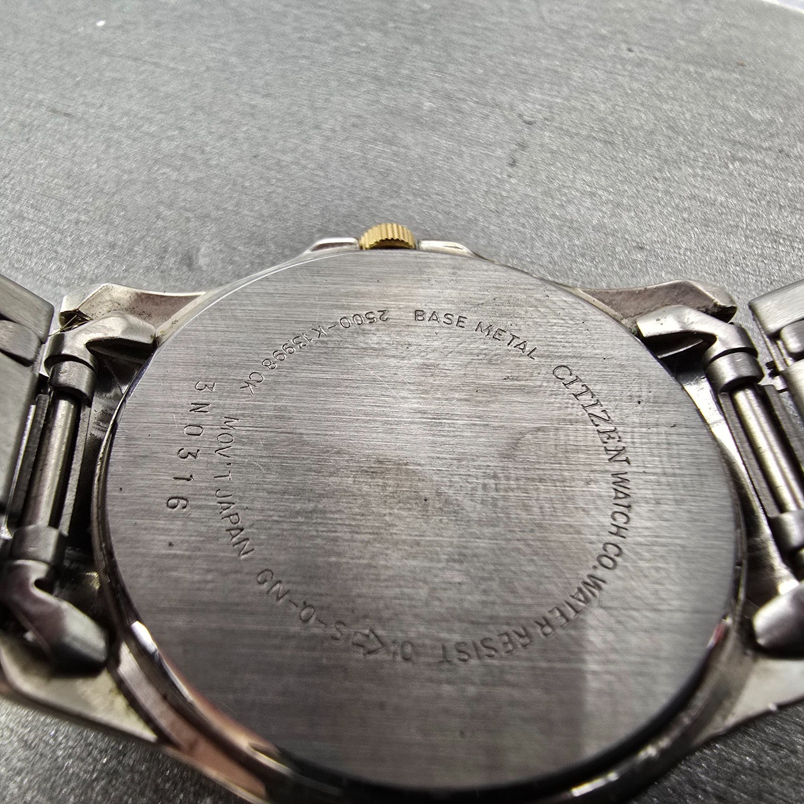 Citizen Watch Men 36mm Gray Dial Two Tone Daydate Round 2500-K13998 PARTS VTG10