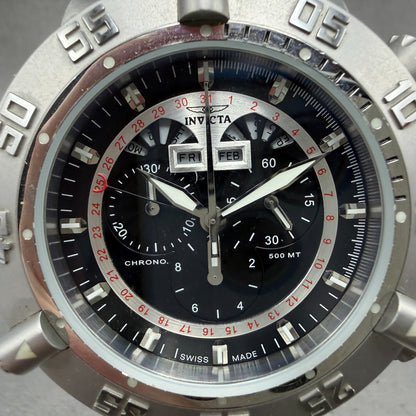 Invicta Subaqua Noma Chrono Watch Men 50mm Black Dial Steel Triple Calendar 53951