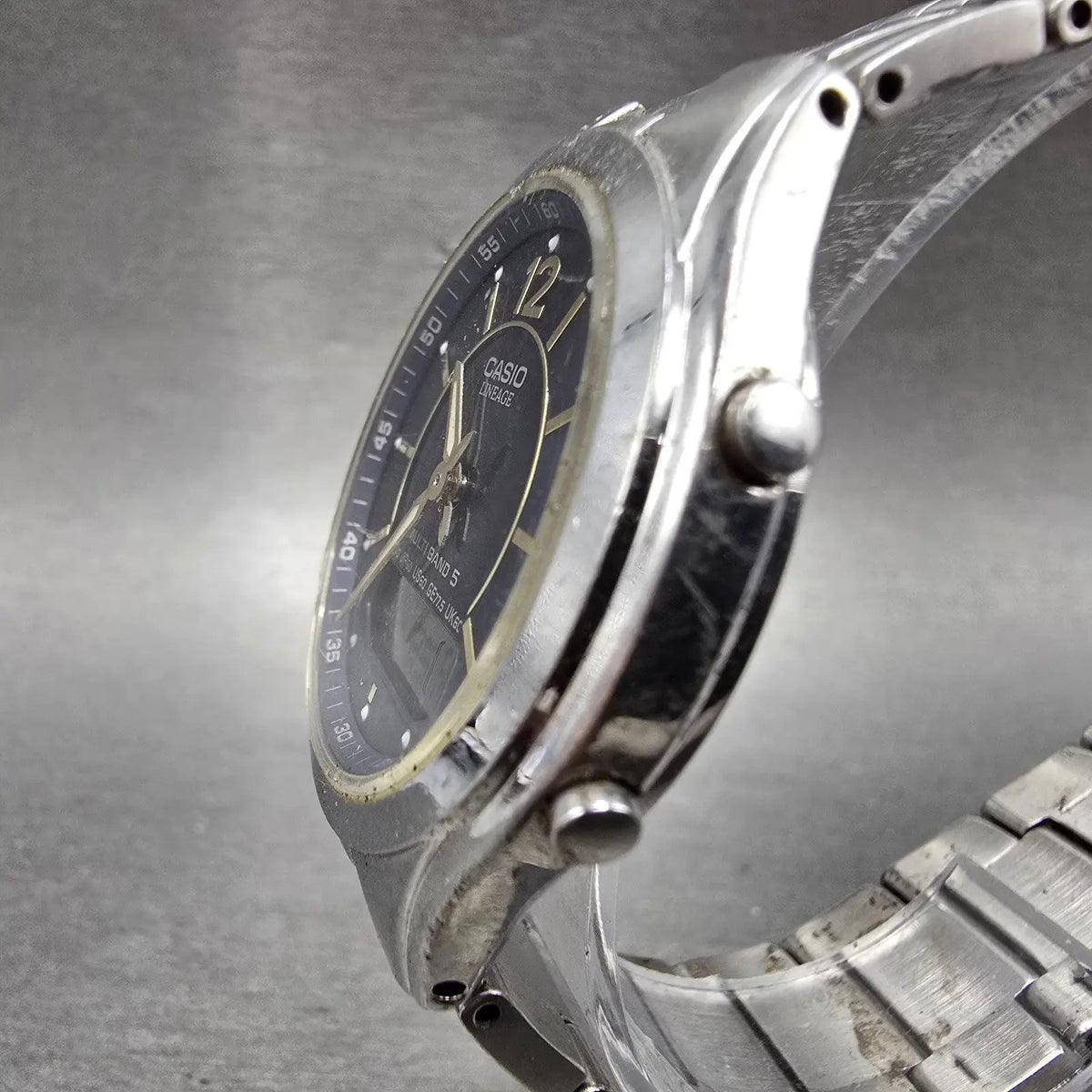 Casio Lineage LCW-M200 Watch Men 38mm Black Dial Steel Analog Digital Solar FT2
