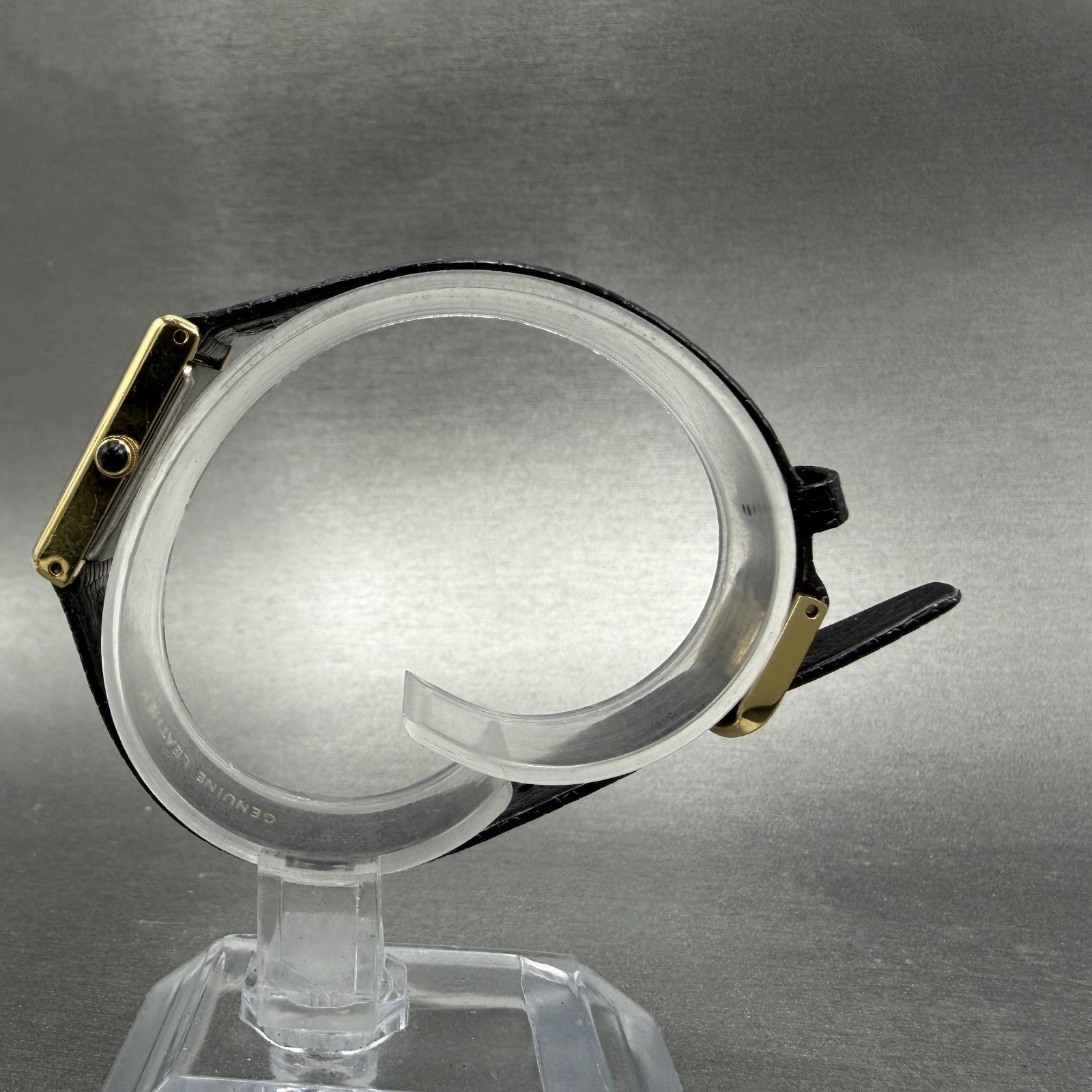 Citizen CQ Tank Watch Women 16mm Black Dial Gold Tone 3220-945174 New Battery KL6