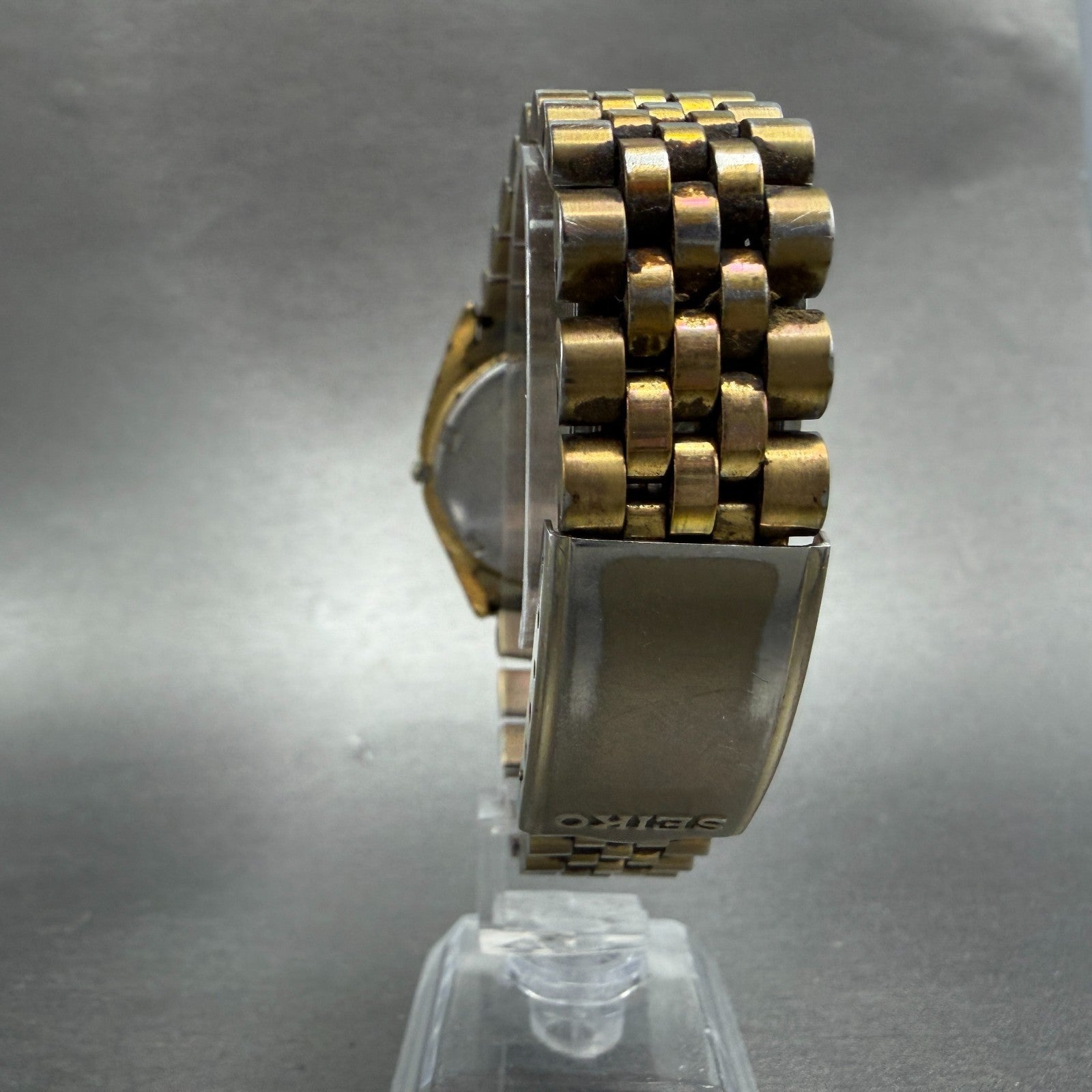 Seiko President Watch Men 36mm Gold Dial Gold Tone Daydate 7n43-8119 New Batt 0C7