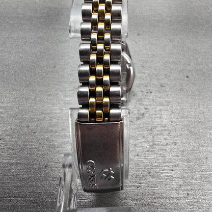 Seiko SQ Watch Women 24mm Gold Dial Two Tone Daydate Round 3Y03-0169 New Battery7