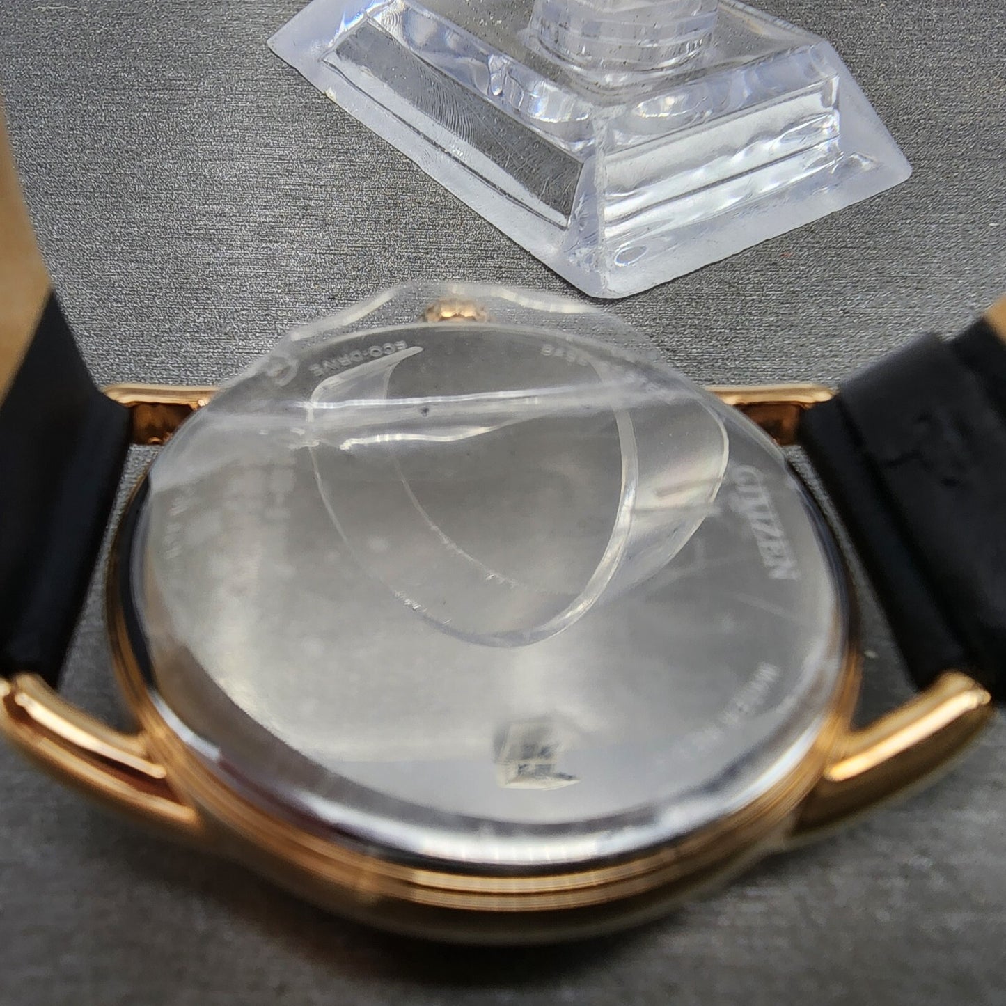 Citizen EcoDrive Watch Women 36mm Black Dial Rose Gold Tone Date Round FE608311
