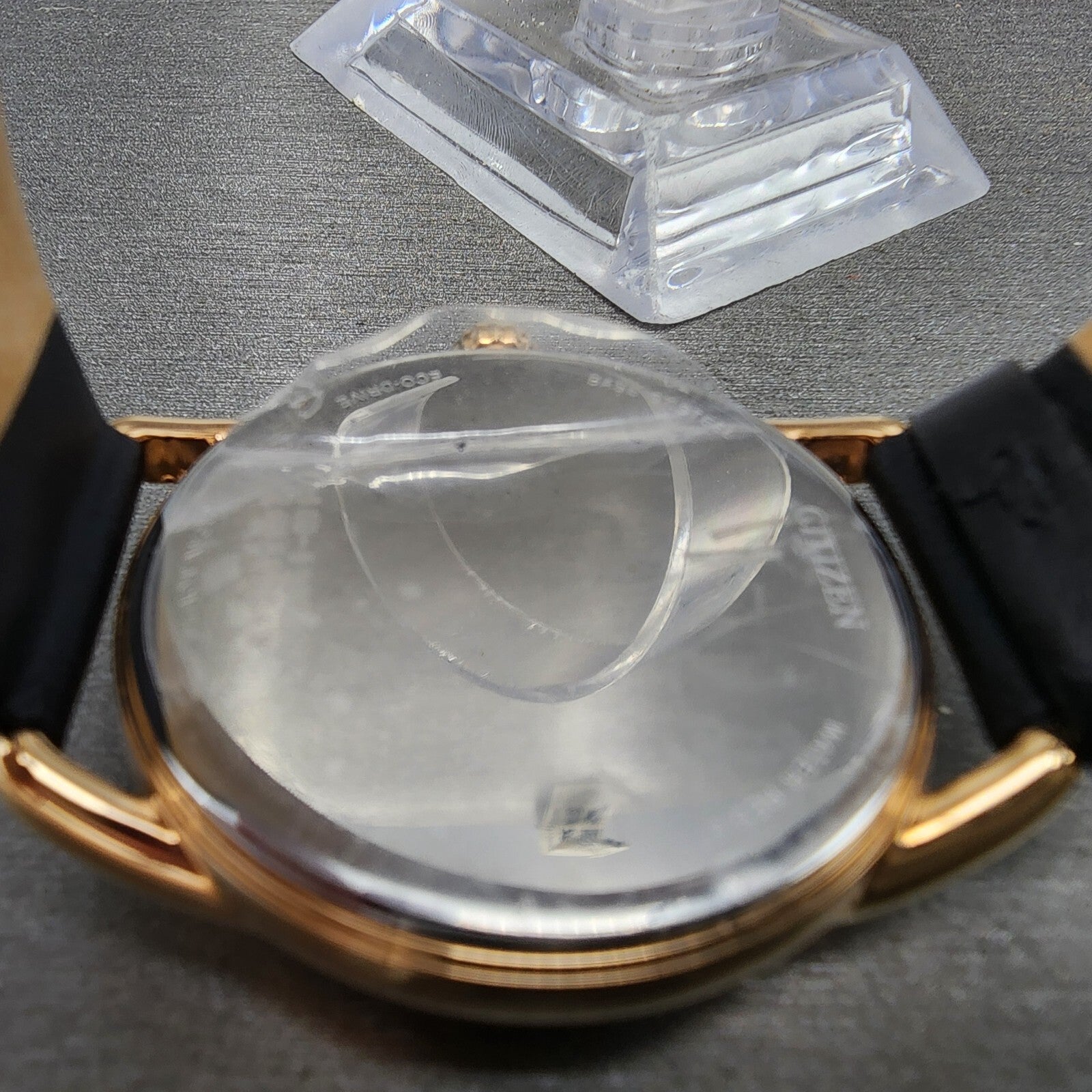 Citizen EcoDrive Watch Women 36mm Black Dial Rose Gold Tone Date Round FE608311