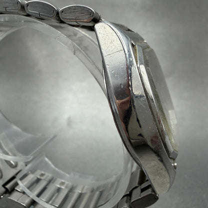 Orient Swimmer Watch Men 35mm Black Dial Silver Tone Daydate 569114-40 PARTS VTG4