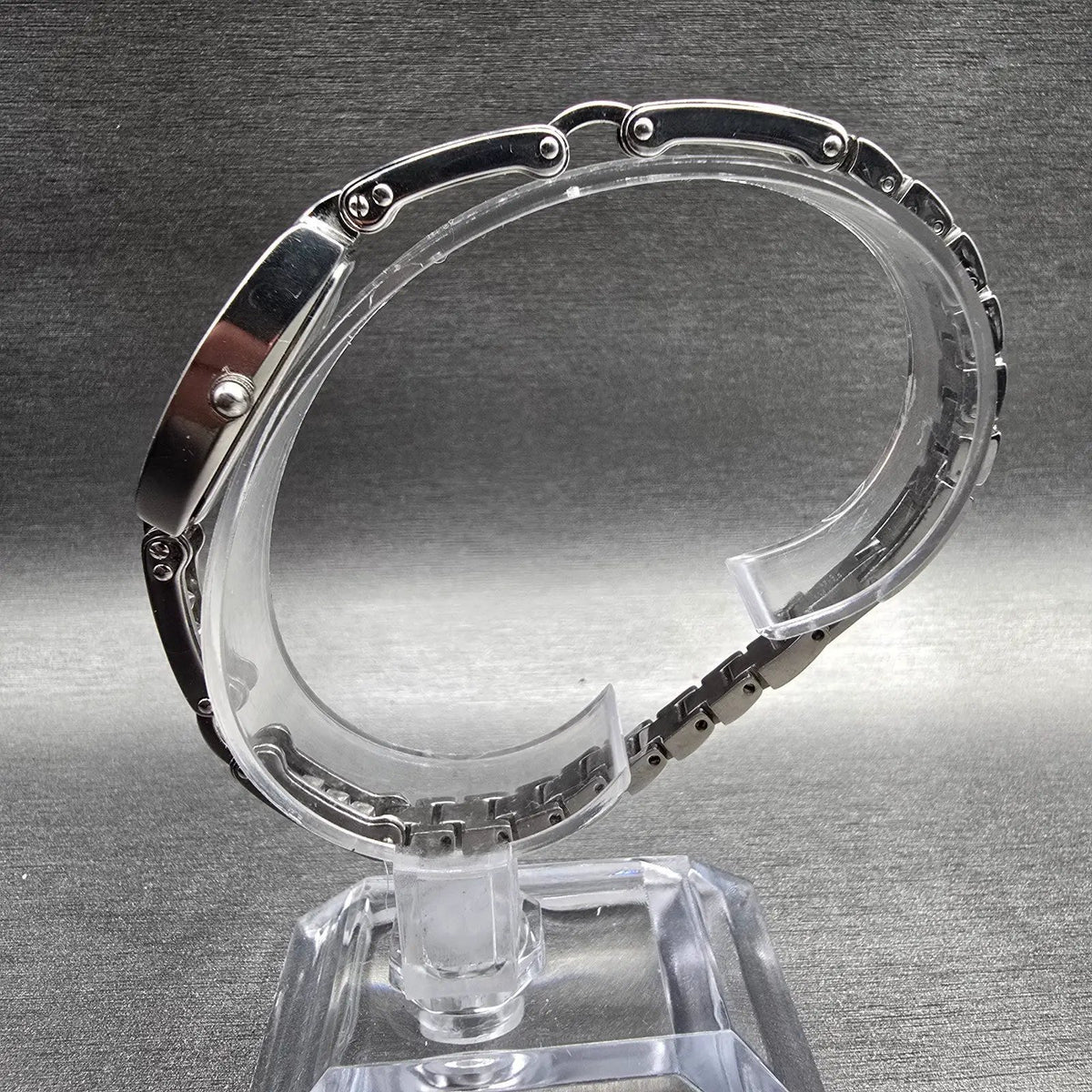 Bulova Watch Women 14mm Black Dial Silver Tone Rectangle 96T15 New Battery JP6