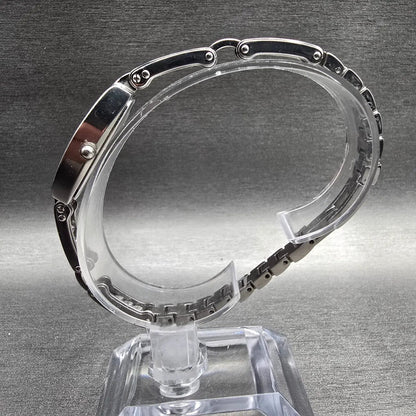 Bulova Watch Women 14mm Black Dial Silver Tone Rectangle 96T15 New Battery JP6