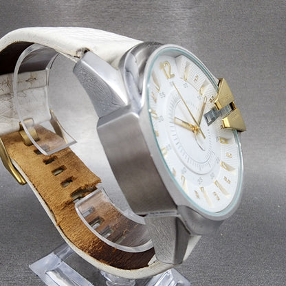 Diesel Master Cheif Watch Men 45mm White Dial Steel Date Round DZ1476 New Batt3