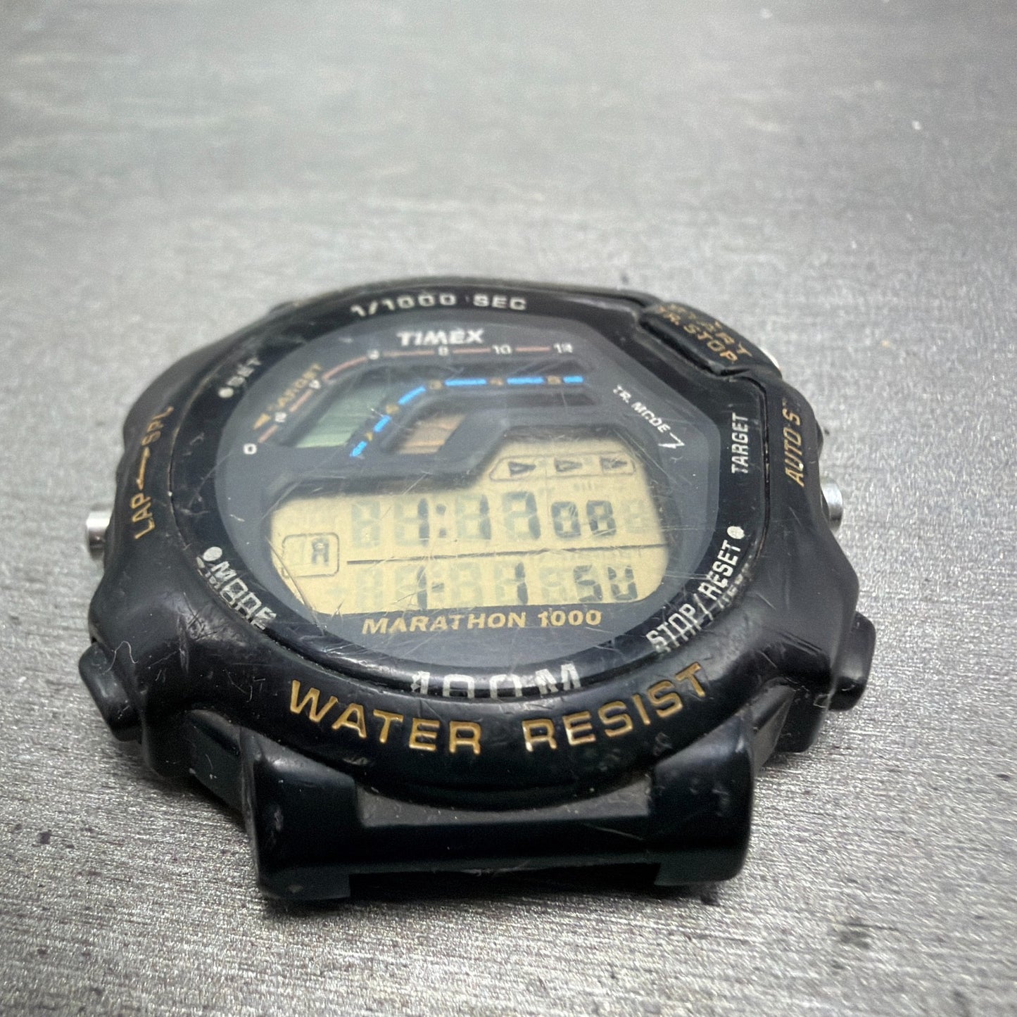 Timex Marathon 1000 Watch Men 44mm Digital Black Tone Alarm Chrono New Battery2
