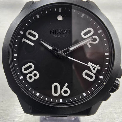Nixon The Ranger Watch Men 45mm Black Dial Black Tone Round New Battery1