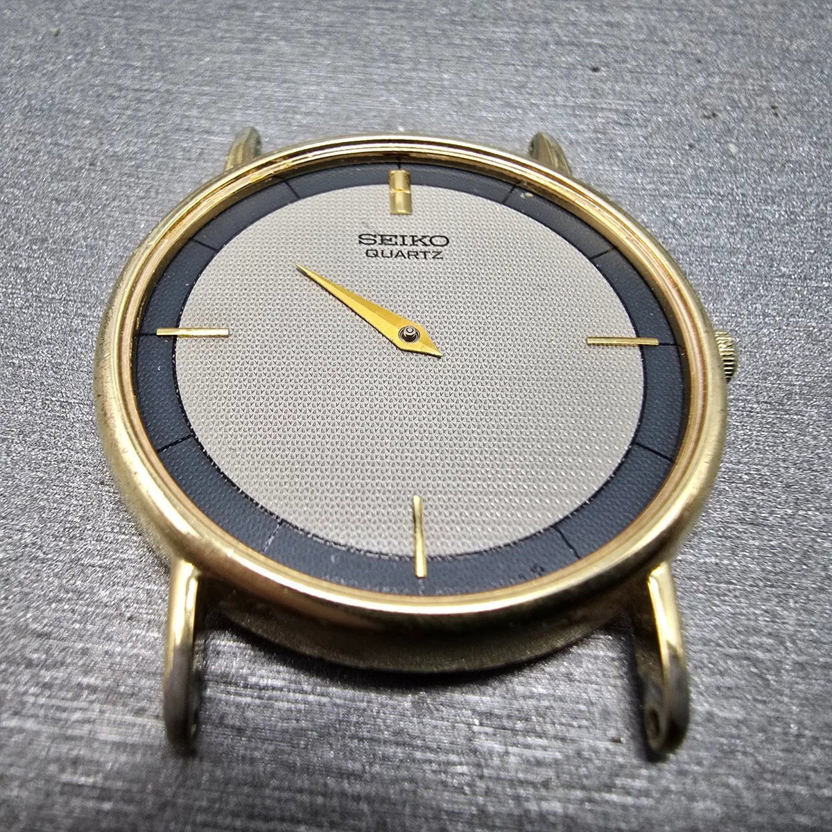 Seiko Watch Men 31mm Gray Dial Gold Tone Round 5Y30-7009 VTG PARTS3