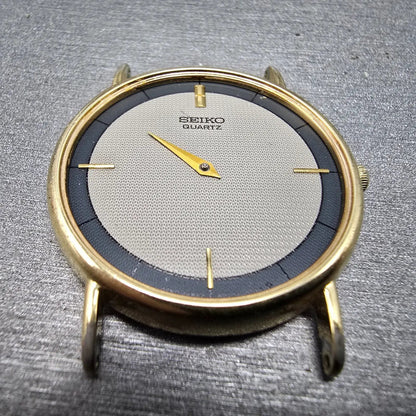 Seiko Watch Men 31mm Gray Dial Gold Tone Round 5Y30-7009 VTG PARTS3
