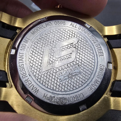 Invicta S1 Chronograph Watch Men 51mm Black Dial Gold Tone Date 0896 New Battery11