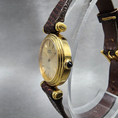 Seiko Lassale Watch Women 19mm Champagne Dial Gold Tone 14000888 New Battery2