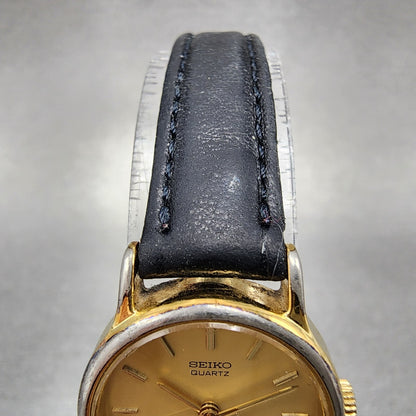 Seiko Watch Women 21mm Champagne Dial Gold Tone Round 2b31-0010 New Battery