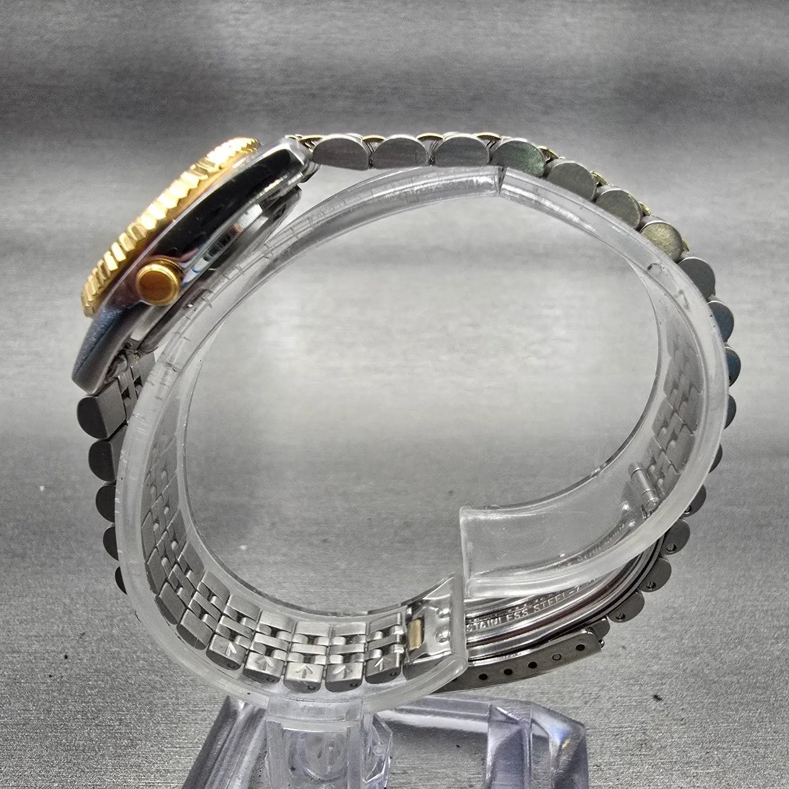 Seiko Watch Women 24mm Silver Dial Two Tone Daydate Round 7N83-0041 New Battery6