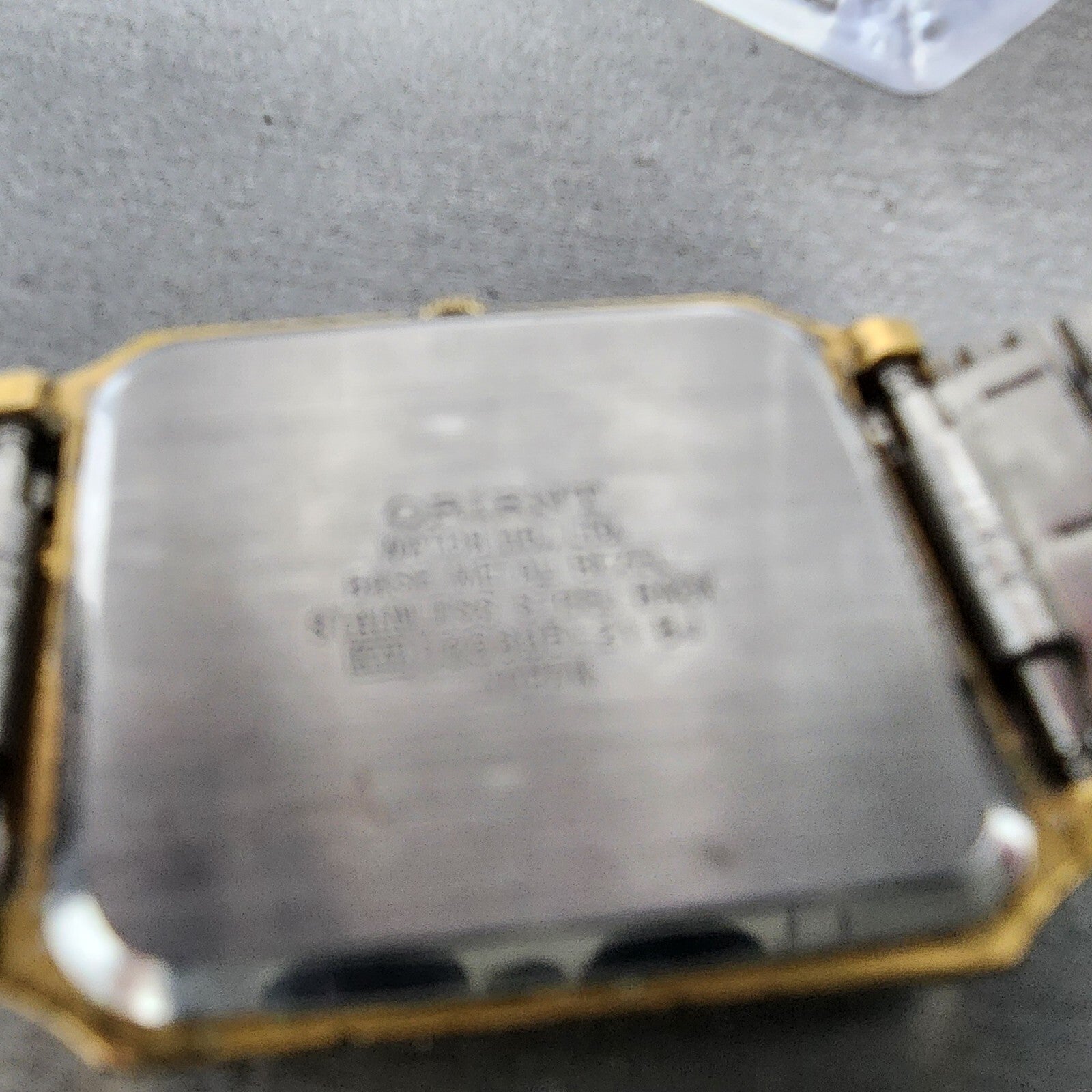 Orient VX Tank Watch Men 27mm Silver Dial Gold Tone Rectangle  PARTS10