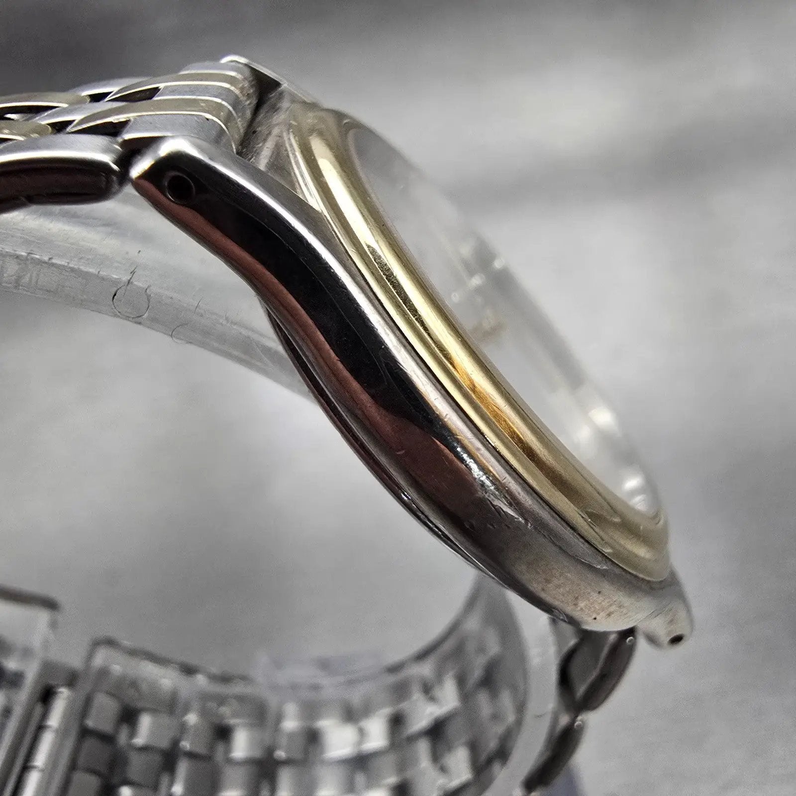 Seiko Avenue Watch Men 32mm Silver Dial Two Tone Round 7N01-626A New Battery VTG3