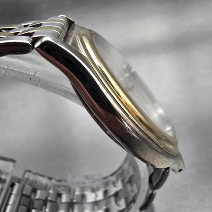 Seiko Avenue Watch Men 32mm Silver Dial Two Tone Round 7N01-626A New Battery VTG3