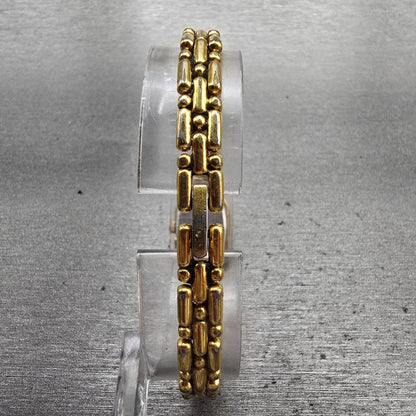 Seiko Watch Women 14mm Gold Dial Gold Tone Oval 1E20-6039 New Battery Vintage7