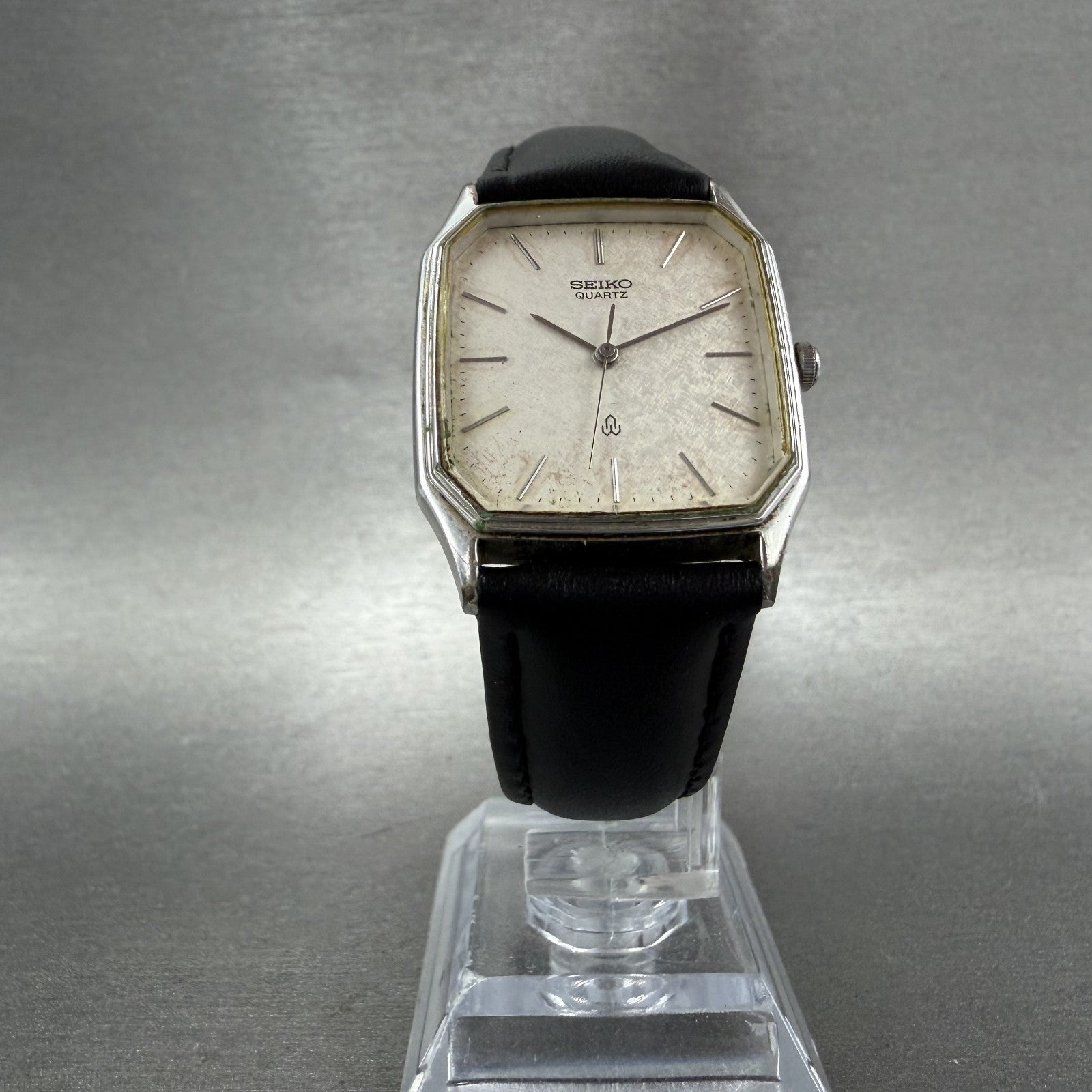 Seiko Tank Watch Men 27mm Silver Dial Silver Tone 64315150 New Battery5