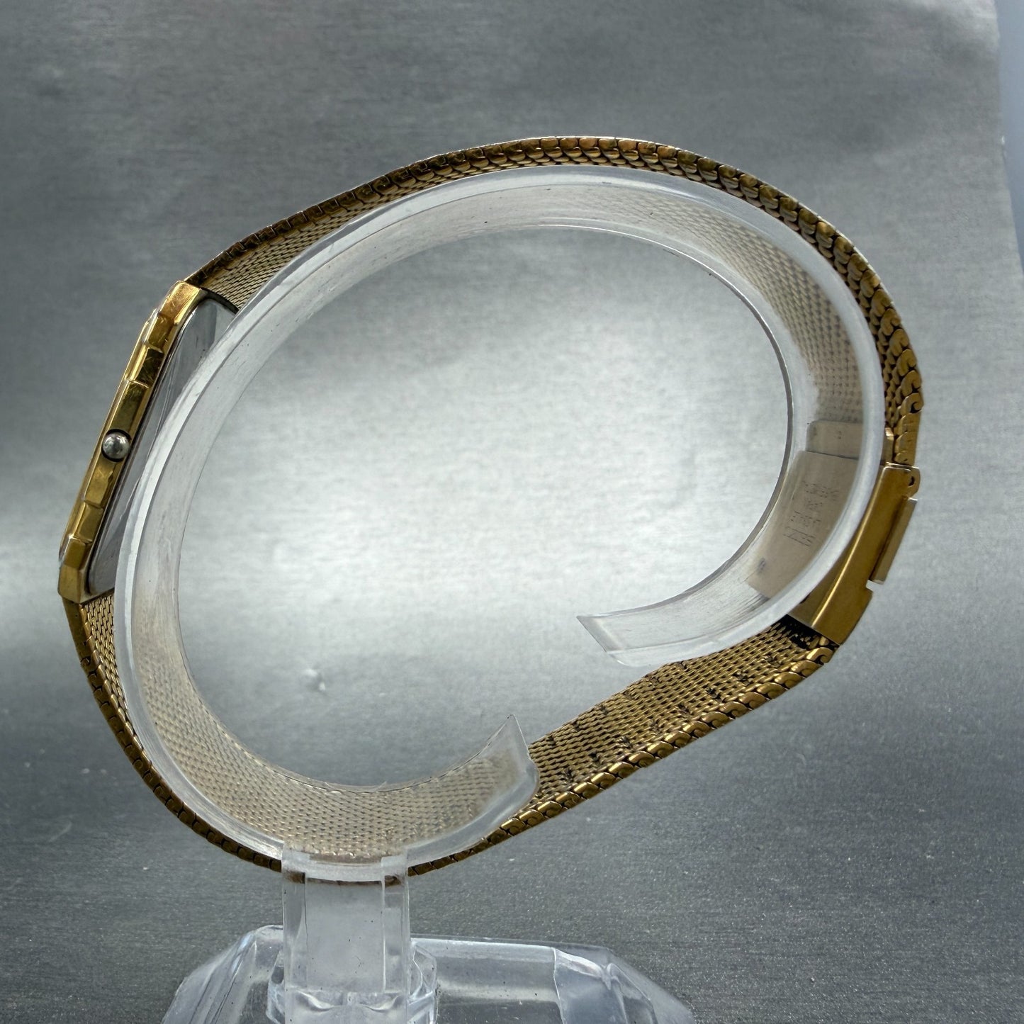 Seiko Tank Lassale Watch Men 27mm Champagne Dial Gold Tone 6730-5059 PARTS VTG7