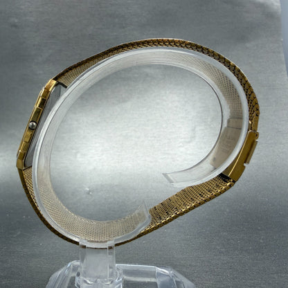 Seiko Tank Lassale Watch Men 27mm Champagne Dial Gold Tone 6730-5059 PARTS VTG7