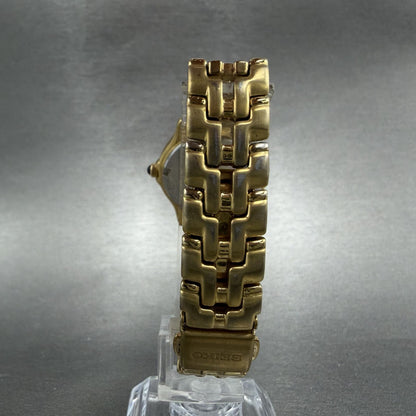 Seiko Watch Women 26mm White Dial Gold Tone Date Round 7N89-0449 New Battery7