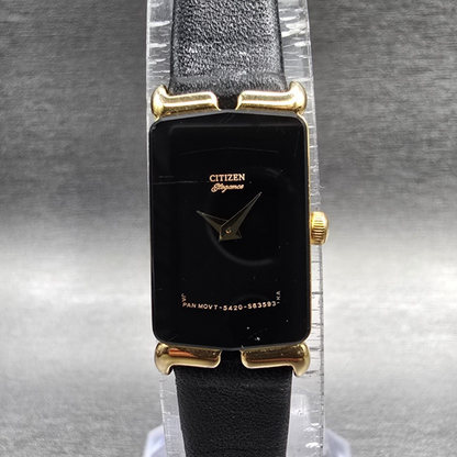 Citizen Elegance Watch Women 13mm Black Dial Gold Tone 5420-S21966 New Battery J0