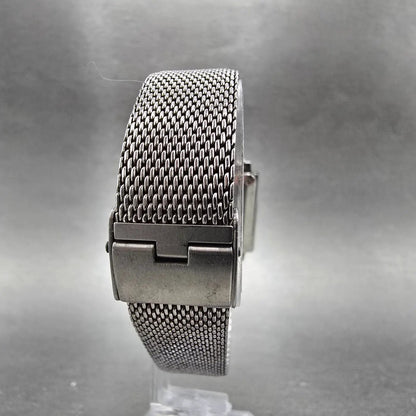 Seiko Watch Men 28mm Black Dial Silver Tone Rectangle 4110-5249 PARTS Vintage8