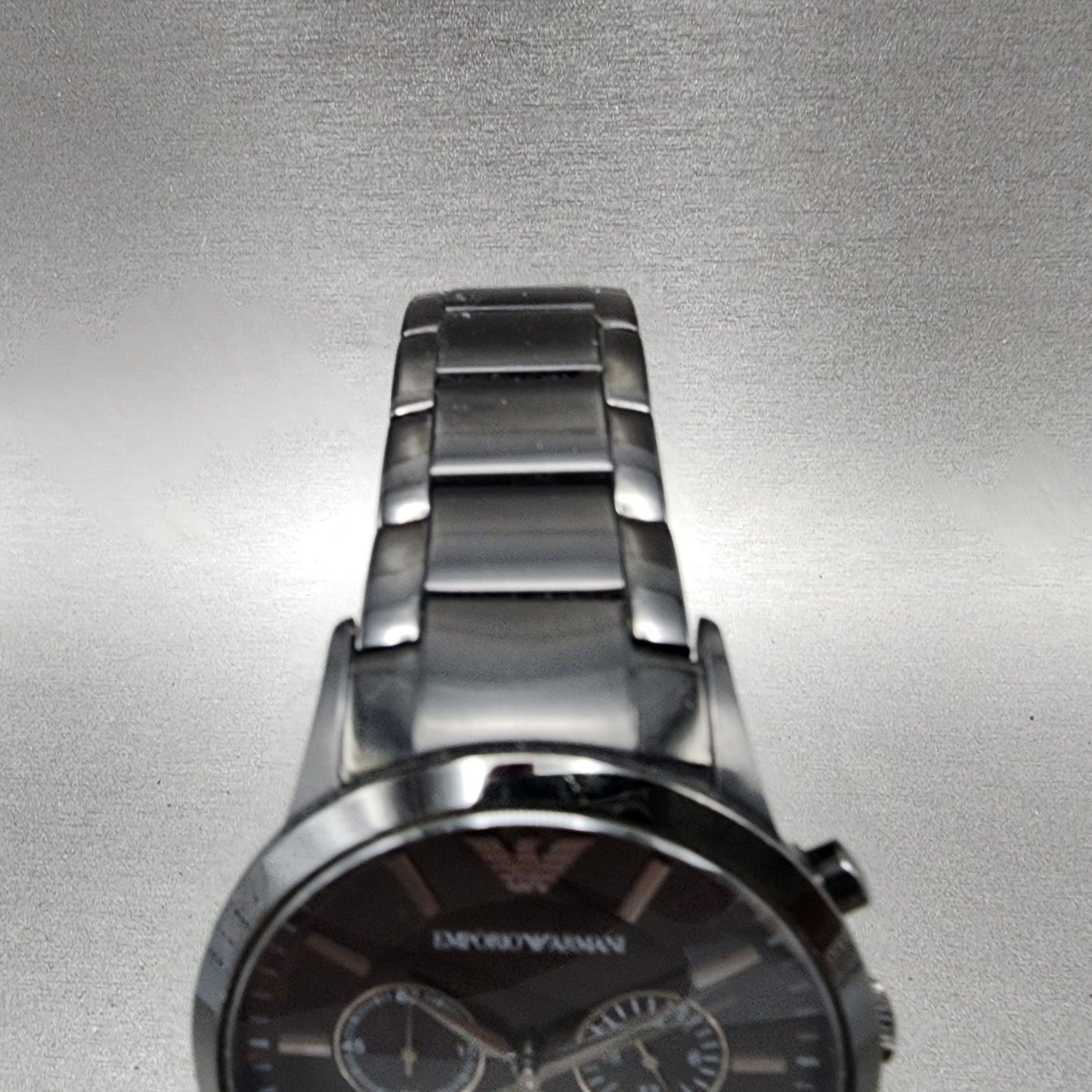 Emporio Armani Chronograph Watch Men 43mm Black Dial Black Tone New Battery4