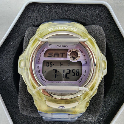 Casio BabyG Watch Women 40mm Digital Alarm Chrono Clear Case New Battery1