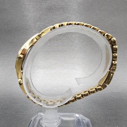 Seiko Solar Watch Women 22mm Champagne Dial Gold Tone Round V115-0AP0 Runs