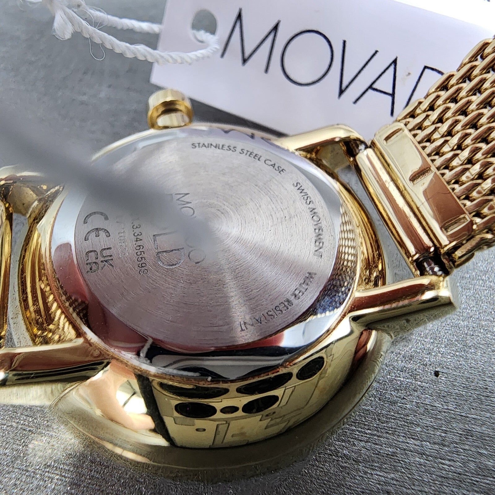 Movado Bold Shimmer Watch Women 34mm Gold Dial Gold Tone Crystal Bezel 360065611