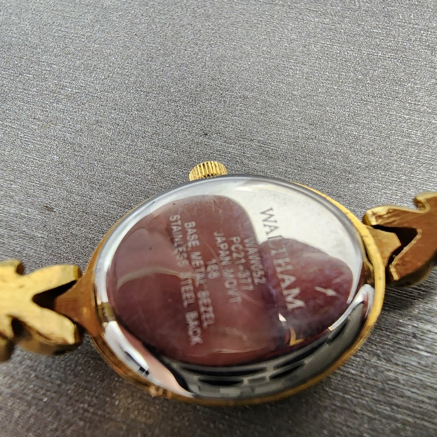 Waltham Watch Women MOP Dial Gold Tone Oval Crystal Accents New Battery9