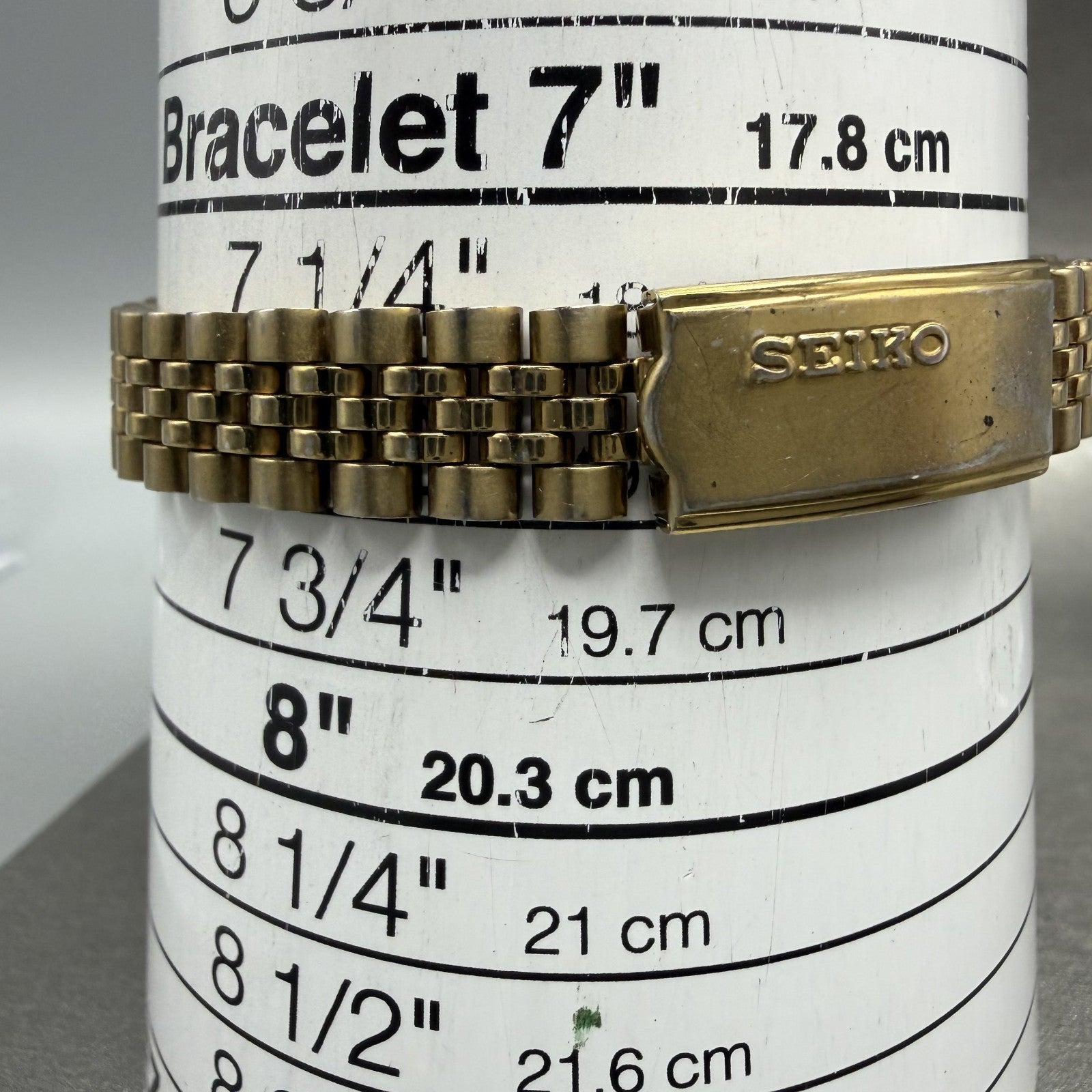 Seiko Watch Women 24mm Black Tone Gold Tone Daydate Round 7N83-0041 New Battery10