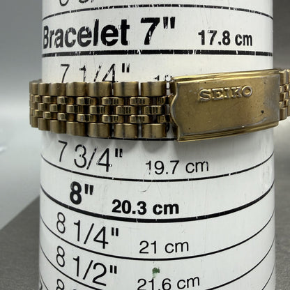 Seiko Watch Women 24mm Black Tone Gold Tone Daydate Round 7N83-0041 New Battery10