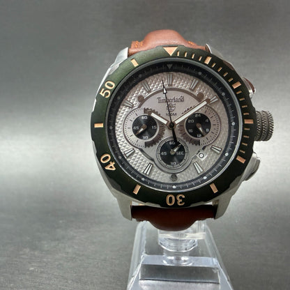 Timberland Chronograph Watch Men 45mm Silver Dial Silver Tone Date  PARTS6