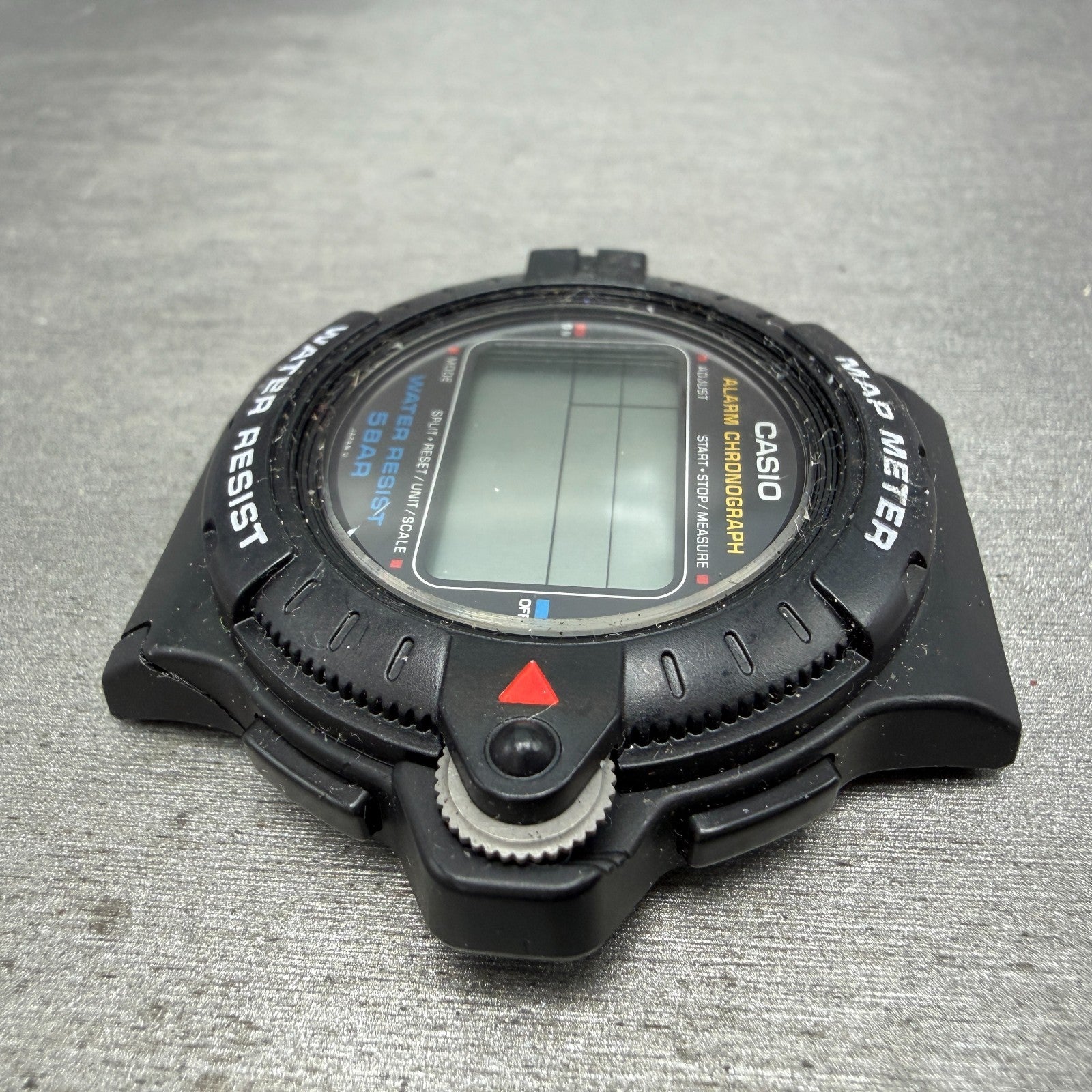 Casio MAP-100 Watch Men 42mm Digital Black Map Meter Alarm Chrono VTG PARTS6